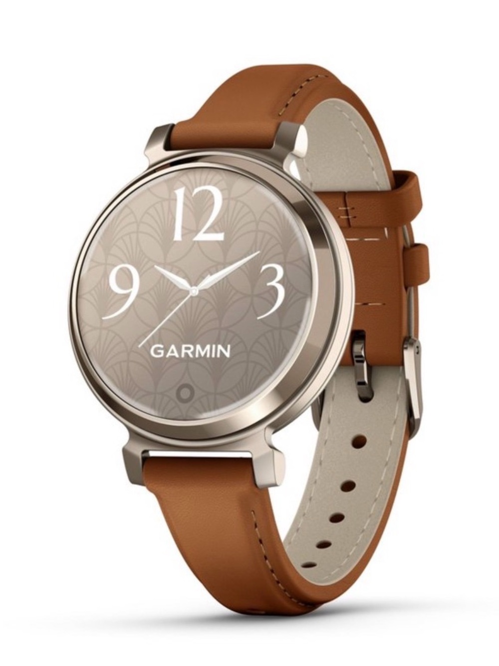 Garmin Lily 2 with brown leather band